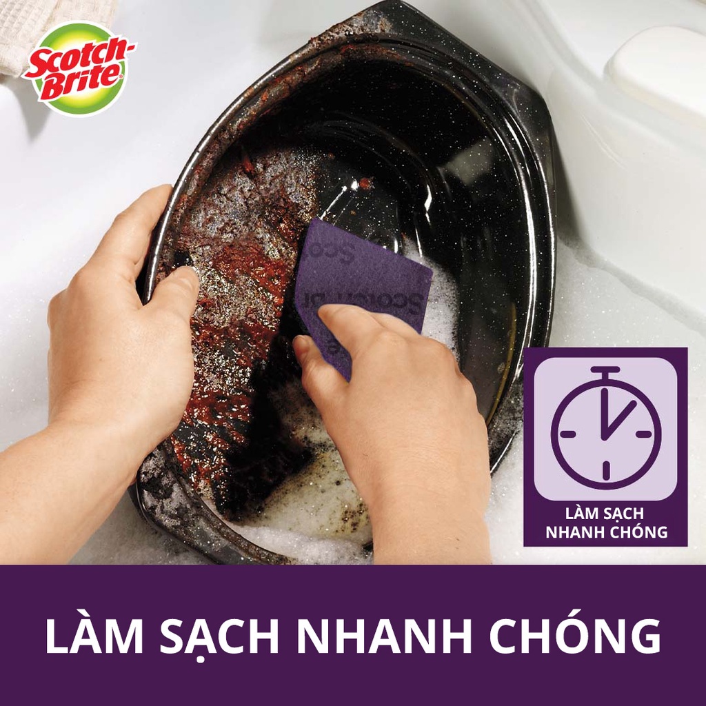 Miếng Cước Cọ Rửa Siêu Mạnh 3M Scotch Brite Thái Lan 10x15cm-Đánh Tan Mọi Vết Bẩn Cứng Đầu