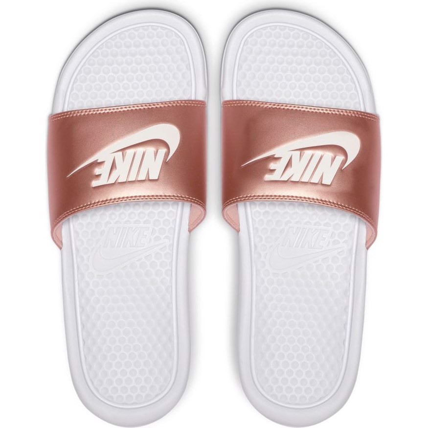 Dép nữ Nike Benassi Trắng Đồng - 343881-108 [Chính Hãng]