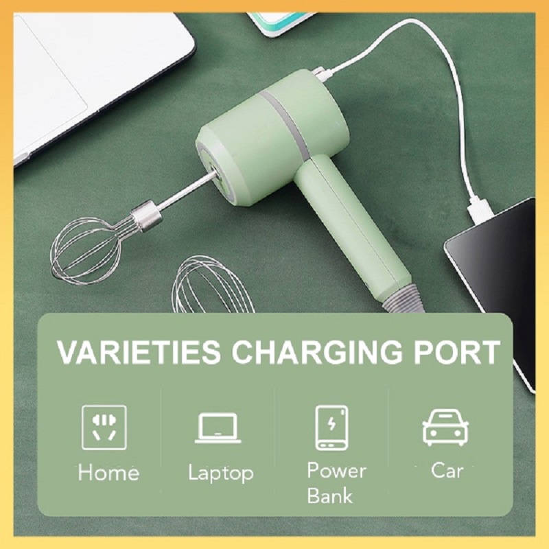 Máy Đánh Trứng Làm Bánh Kem Mini Cầm Tay Tự Động Sạc Pin Được Tiện Lợi Cho Gia Đình