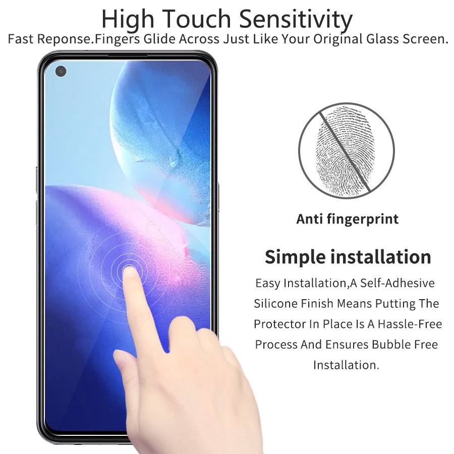 2 trong1 HD Mặt trước và Bảo Vệ Camera Kính Cường lực Bảo Vệ Màn Hình cho OPPO F11 F9 F7 F5 PRO A15 A15S A3S A5S A12 A12E A31 A92 A52 A33 A53 A5 A9 RENO 5 4 3 2F Chống vết dầu Mặt trước Miếng dán màn hình