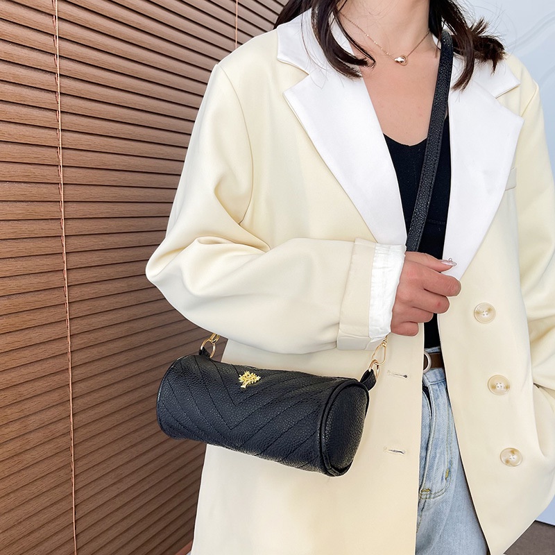 Túi Đeo Chéo Hình Trụ Màu Trơn Thêu Họa Tiết Da Báo Thời Trang Cho Nữ 2022