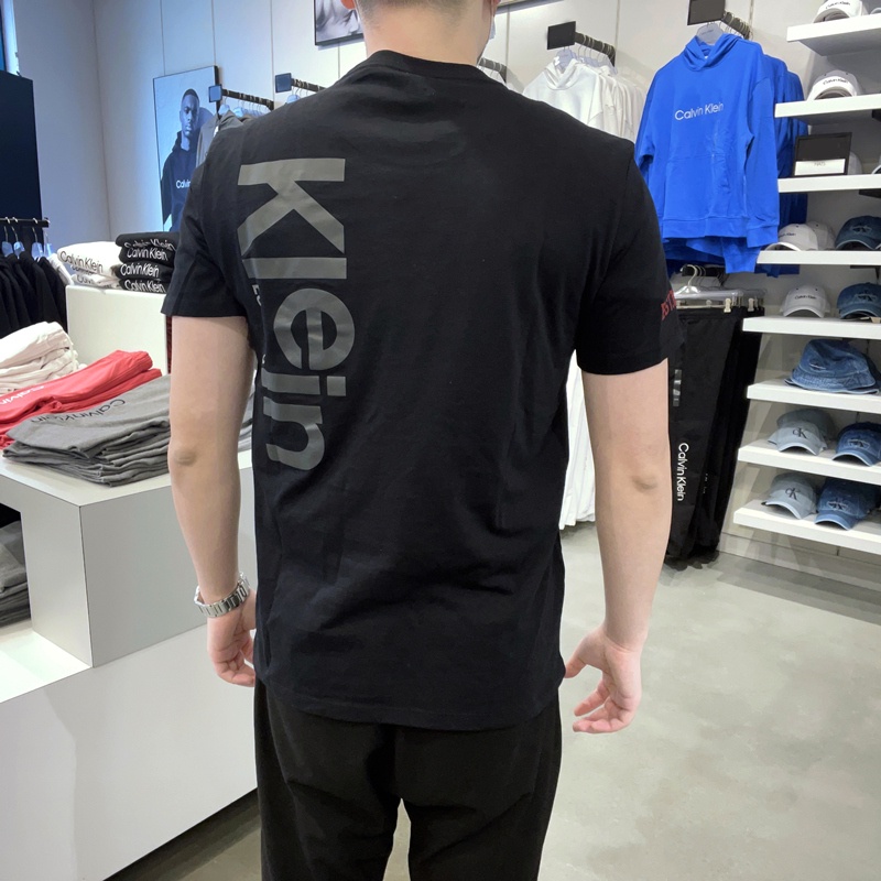 Áo Thun Cotton Cổ Tròn Tay Ngắn Dáng Rộng In Chữ Ck Calvin Klein Cho Nam Giới