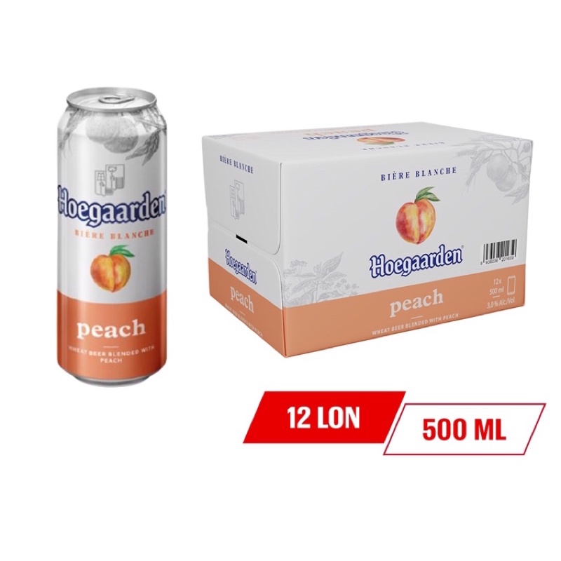 Thùng 12 Lon Bia Hoegaarden Peach (500ml/Lon)