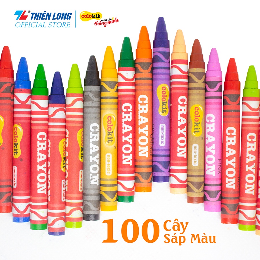 Hộp 100 Cây Sáp Màu Colokit CR-C019