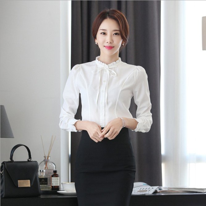 sơ mi nữ cổ thắt nơ Hàng nhập cao cấp SM120 - SM120
