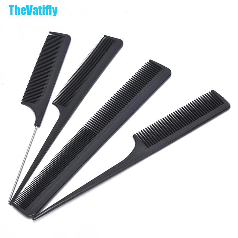 (Hàng Mới Về) Bộ 10 Lược Chải Tóc Màu Đen Chống Tĩnh Điện Phù Hợp Cho Salon