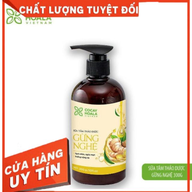 Sữa Tắm Thảo Dược Gừng Nghệ Giữ Ấm cho cơ thể mẹ, an toàn cho bé COCAYHOALA 300g