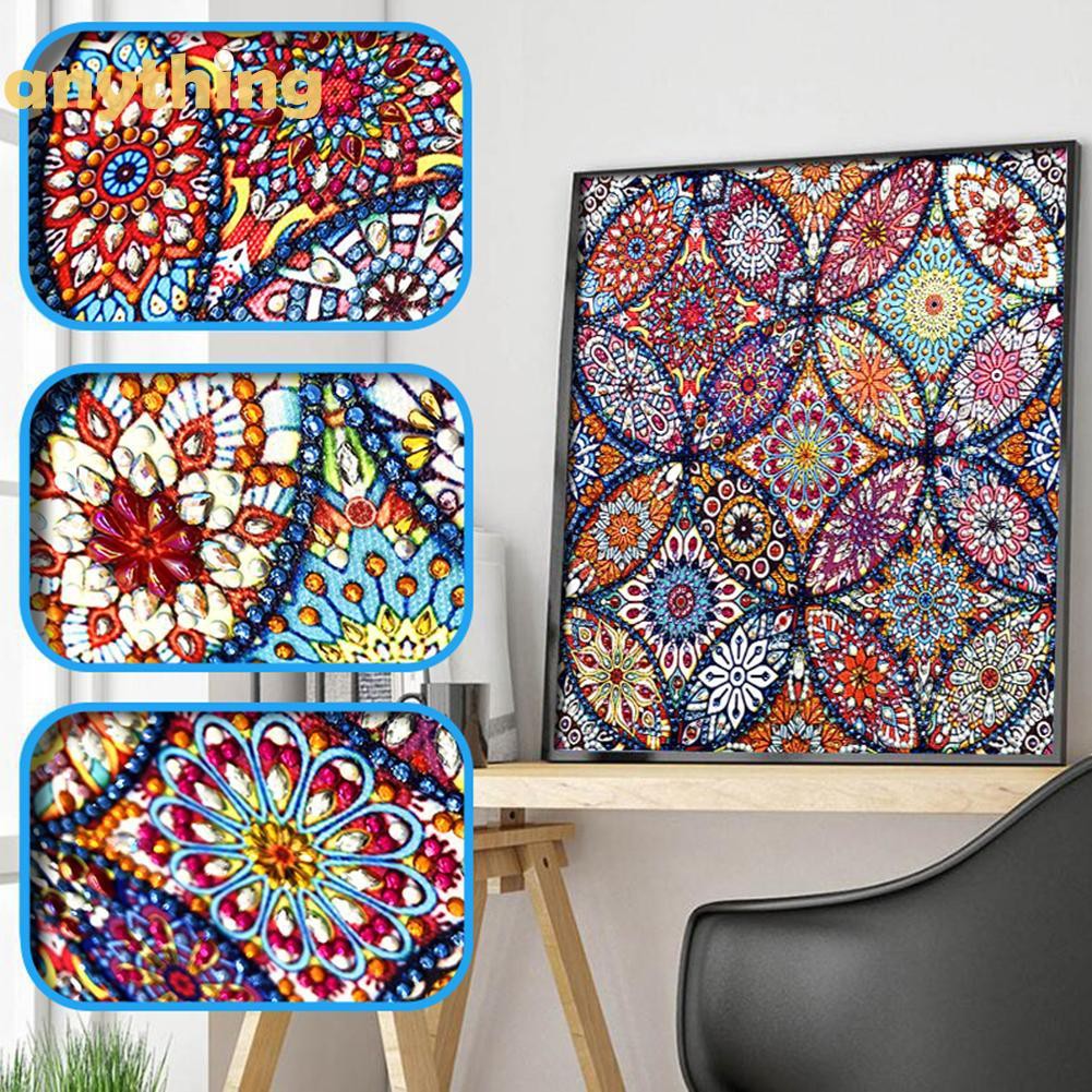 Bộ tranh đính đá 5D tự làm họa tiết hoa mandala độc đáo | BigBuy360 - bigbuy360.vn