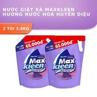 Combo 2 Túi Nước Giặt Xả Maxkleen Hương Nước Hoa Huyền Diệu 3.8kg