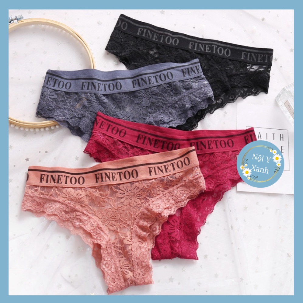 Quần Lót Nữ Ren Lọt Khe Viền Chữ Họa Tiết Điệu Đà Quyến Rũ Nội Y Xanh chất thoáng mát cao cấp