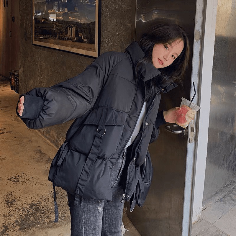 (Free ship) FREE SHIP MAX ÁO PHAO BÉO NỮ CHẦN BÔNG BA LỚP CÓ NÓN LÔNG THÁO RỜI CỰC ẤM SIÊU SANG CHẢNH PHONG CÁCH HÀN QUỐ