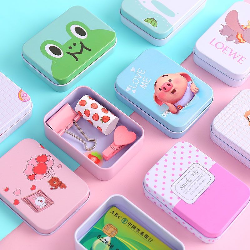 Hộp thiếc cỡ nhỏ hình các nhân vật hoạt hình cute dễ thương đa năng đựng những đồ nhỏ dễ mất tiện lợi