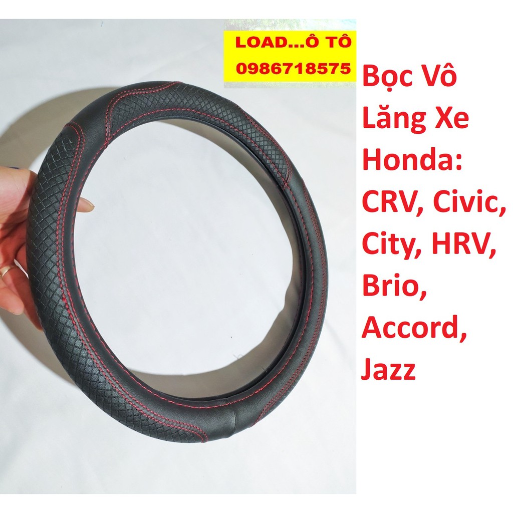 Bọc Vô Lăng Đen Chỉ Đỏ Honda CRV, Brio, Civic, City, HRV, Jazz, Accord Cao Cấp