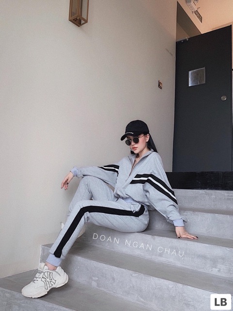 Bộ set thể thao cánh dơi kẻ sọc sz S M