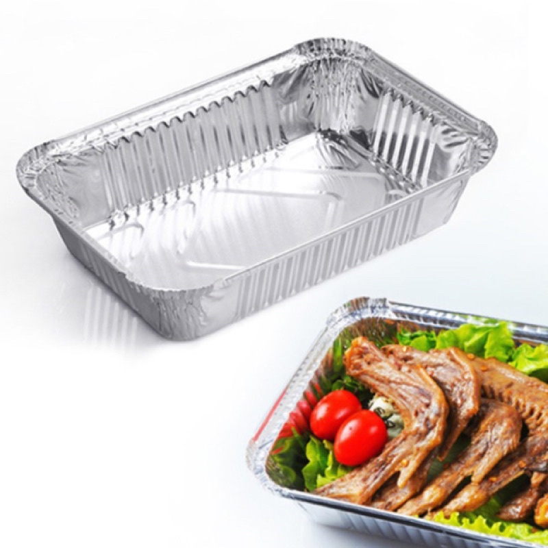 Set 10 Hộp Giấy Bạc, Khay Nhôm Đựng Thực Phẩm Có Nắp Tiện Lợi