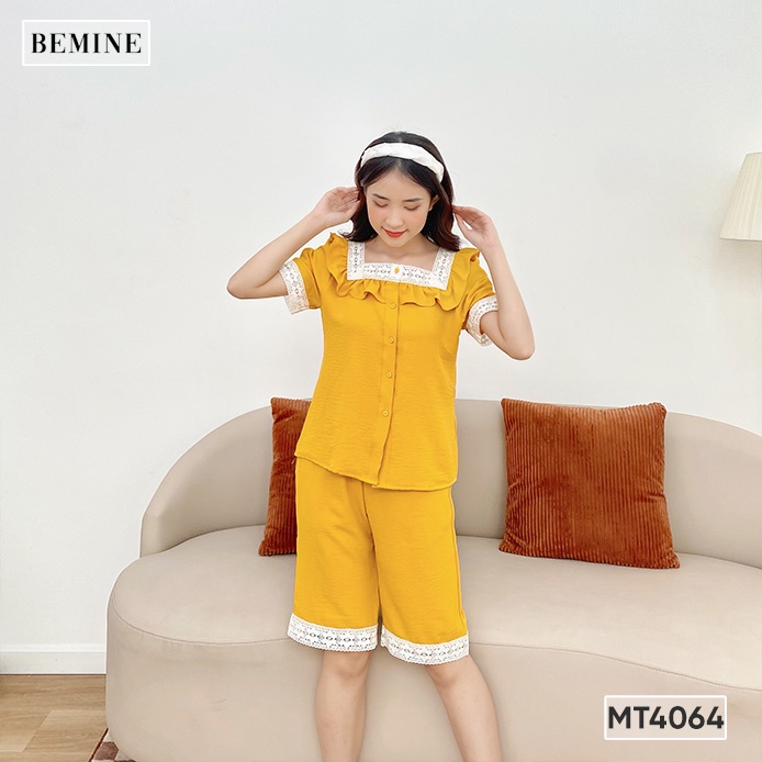 Set bộ lửng cổ bèo phối ren BEMINE MT4064VANG