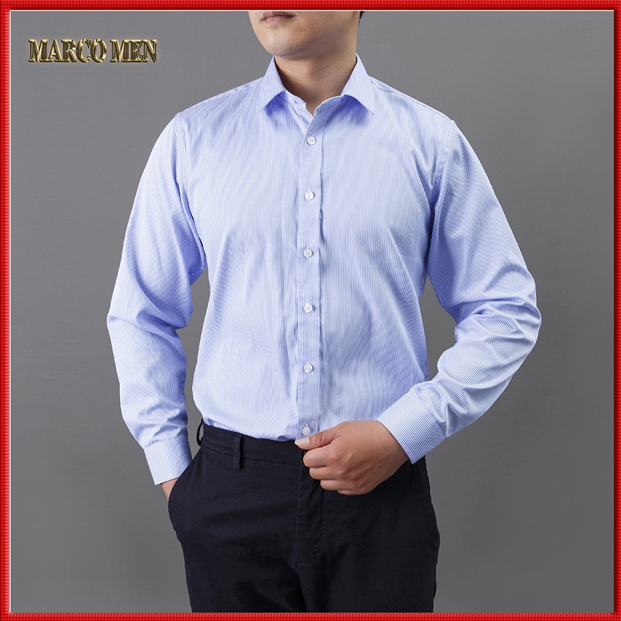 Áo sơ mi nam dài tay công sở kẻ sọc vải cotton CAO CẤP SM005 | BigBuy360 - bigbuy360.vn