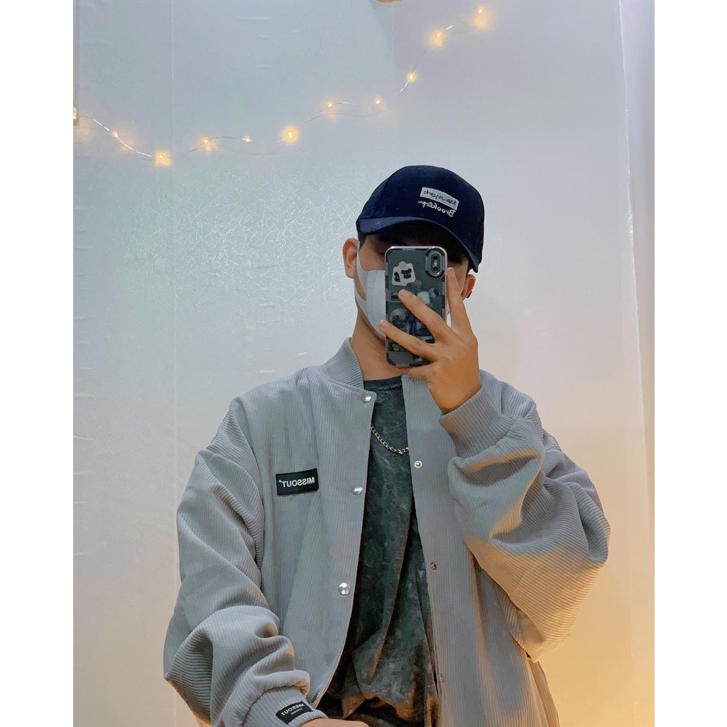 Áo khoác bomber form Oversize mẫu Missout - vải nhung gân dày dặn 2 lớp - SHOP MAYLAN ( hàng đặt)