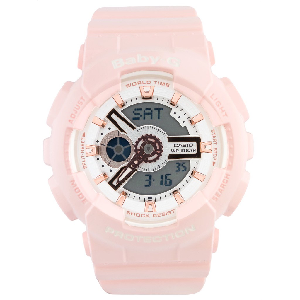 Đồng hồ nữ dây nhựa Casio Baby-G chính hãng Anh Khuê BA-110RG-4ADR