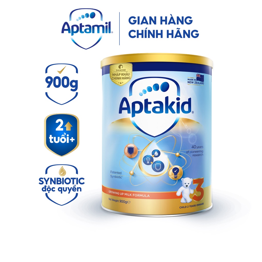 Sữa bột Aptakid New Zealand hộp thiếc 900g lon cho bé từ 24 tháng thumbnail