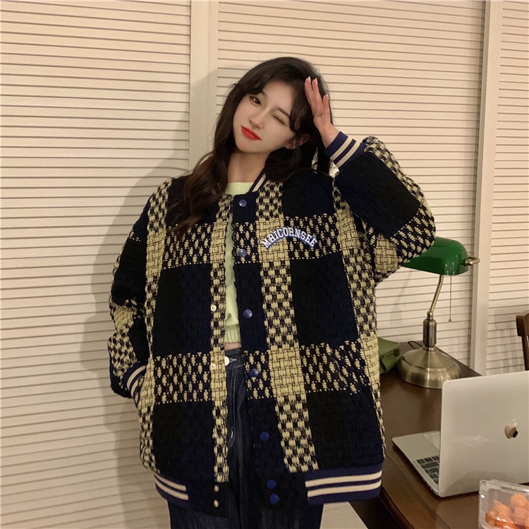 [Hàng ord dáy] ÁO KHOÁC LEN CARDIGAN NỮ TAY DÀI DÀY DẶN ÁO BÓNG CHÀY KẺ SỌC CAO CẤP | BigBuy360 - bigbuy360.vn