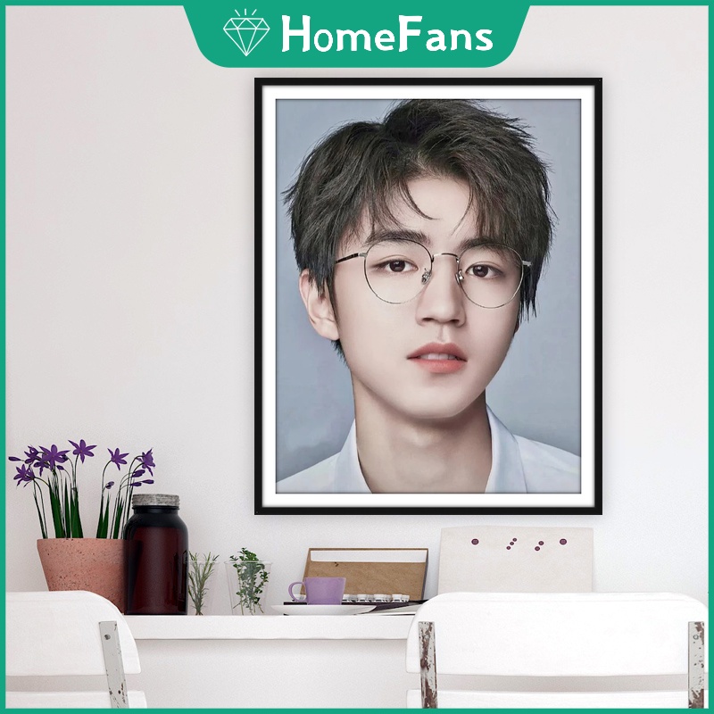 Bộ Tranh Đính Đá 5D Tự Làm 30x40cm/40x50cm Hình Ca Sĩ TFBOYS Trang Trí Nhà Cửa
