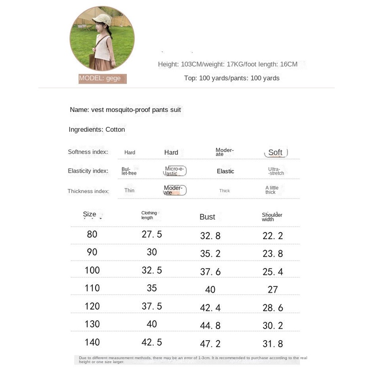 Set Áo Thun Không Tay + Quần Dài Chống Muỗi Thời Trang Cho Bé Gái