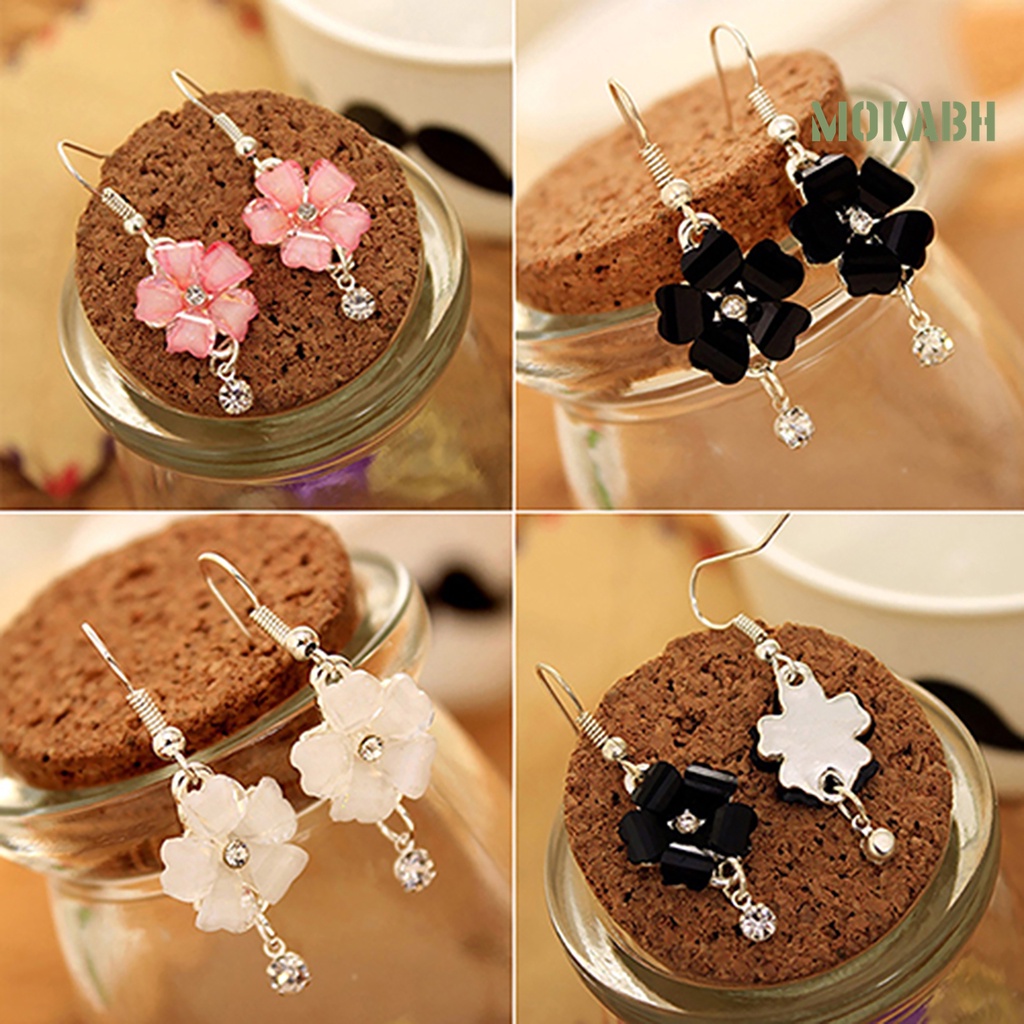 Bông Tai Hình Cánh Hoa Đính Đá Sang Trọng Thời Trang Dự Tiệc Cưới