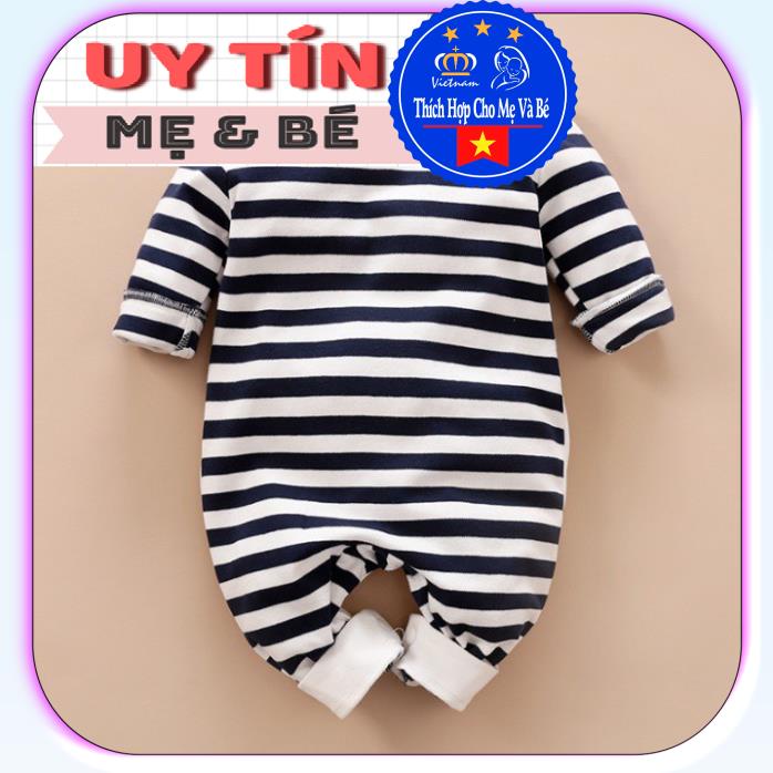 BodySuit,áo liền quần dễ thương dài tay chim cánh cụt cho bé (SHE533A), cotton 100% ,thương hiệu Aiueo Nhật.