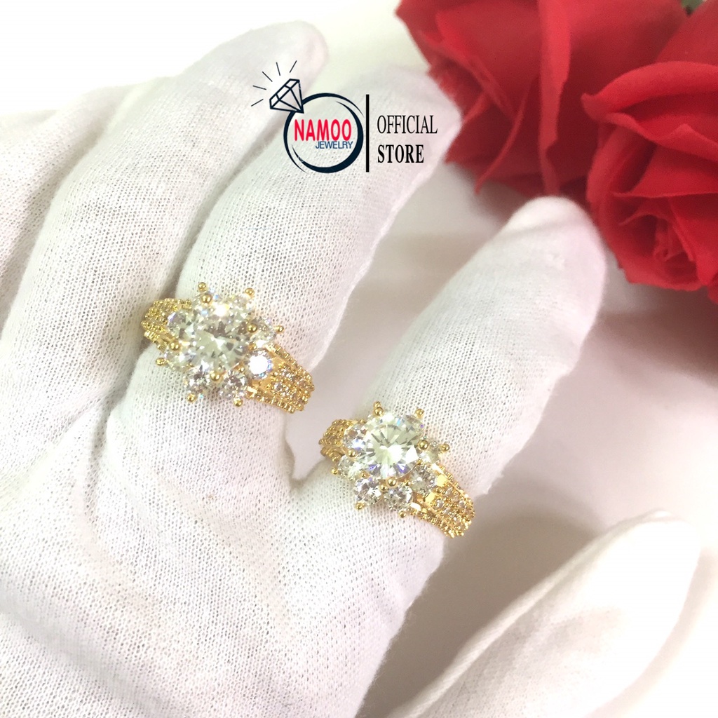 Nhẫn nữ đính đá mạ vàng 18k N020 Namoo jewelry