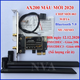 Card Mạng Wifi intel AX200 Wifi 6 - Wifi AX200 Mẫu mới 2020 dành cho máy tính bàn