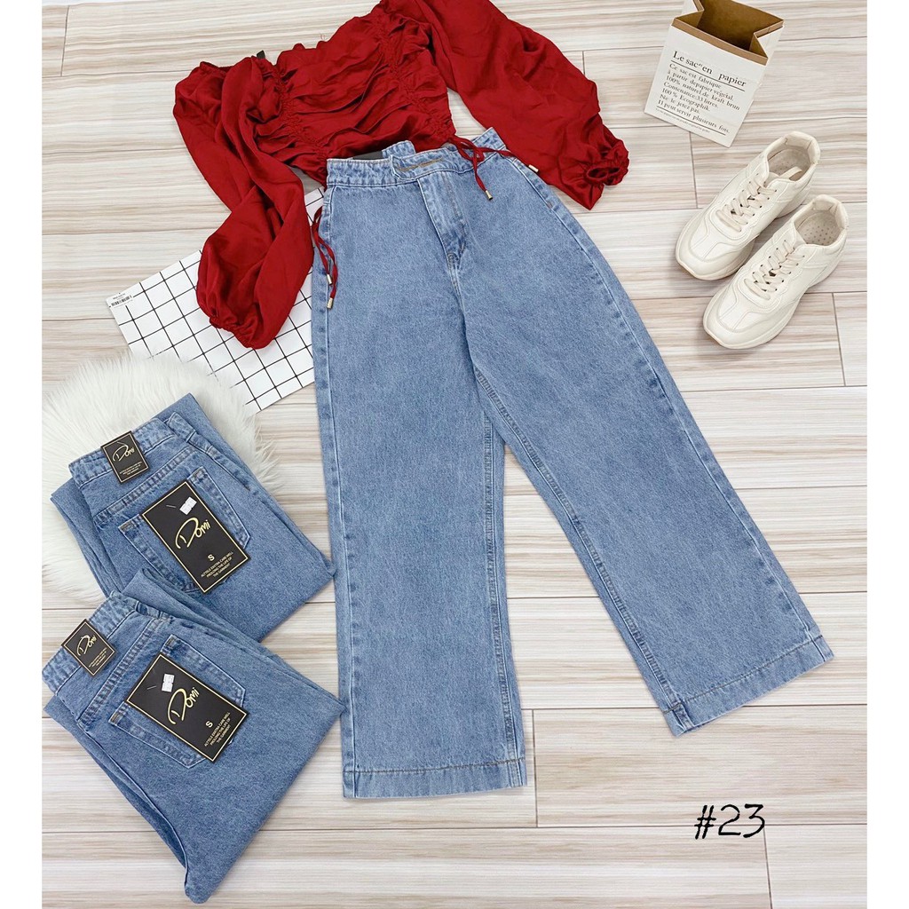 [Freeship] QUẦN BAGGY JEAN NỮ CÁ TÍNH ỐNG LOE THỜI TRANG NOBLE TN204