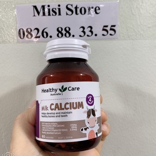 Viên uống canxi sữa cho bé - Milk Calcium Healthy care, lọ 60 viên