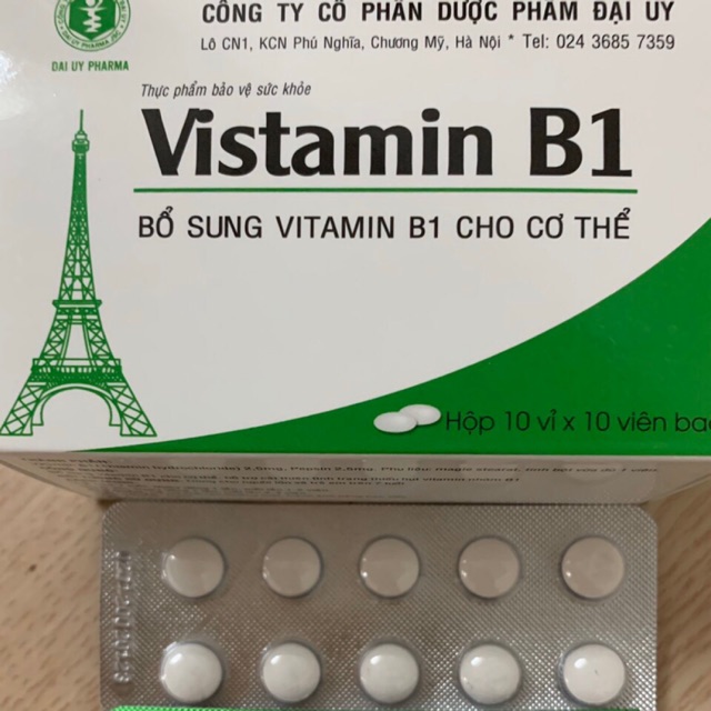 Vistamin B1 vỉ hộp 100 viên - Bổ sung vitamin B1 cho cơ thể