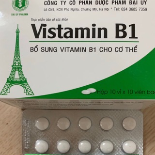 Vistamin B1 vỉ hộp 100 viên – Bổ sung vitamin B1 cho cơ thể