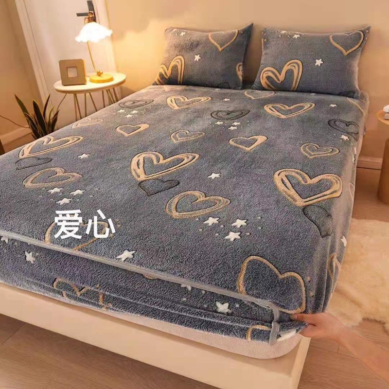 SÉT 3 MÓN GA GỐI NỈ NHUNG TUYẾT SỮA NHÂPH KHẨU ĐỦ SIZE(tặng kèm 2 vỏ gối)