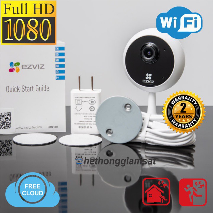 Camera Ezviz C1C 2MP(1080P) CS-C1C-D0-1D2WFR, Góc Quay Rộng, Hình Ảnh Sắt Nét - Chính hãng, Bảo Hành 24 Tháng