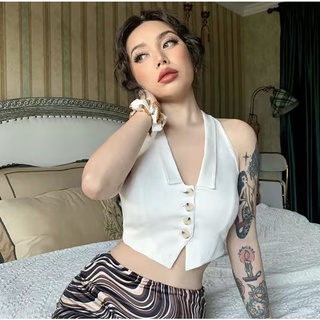 Áo croptop yếm hở lưng buộc dây