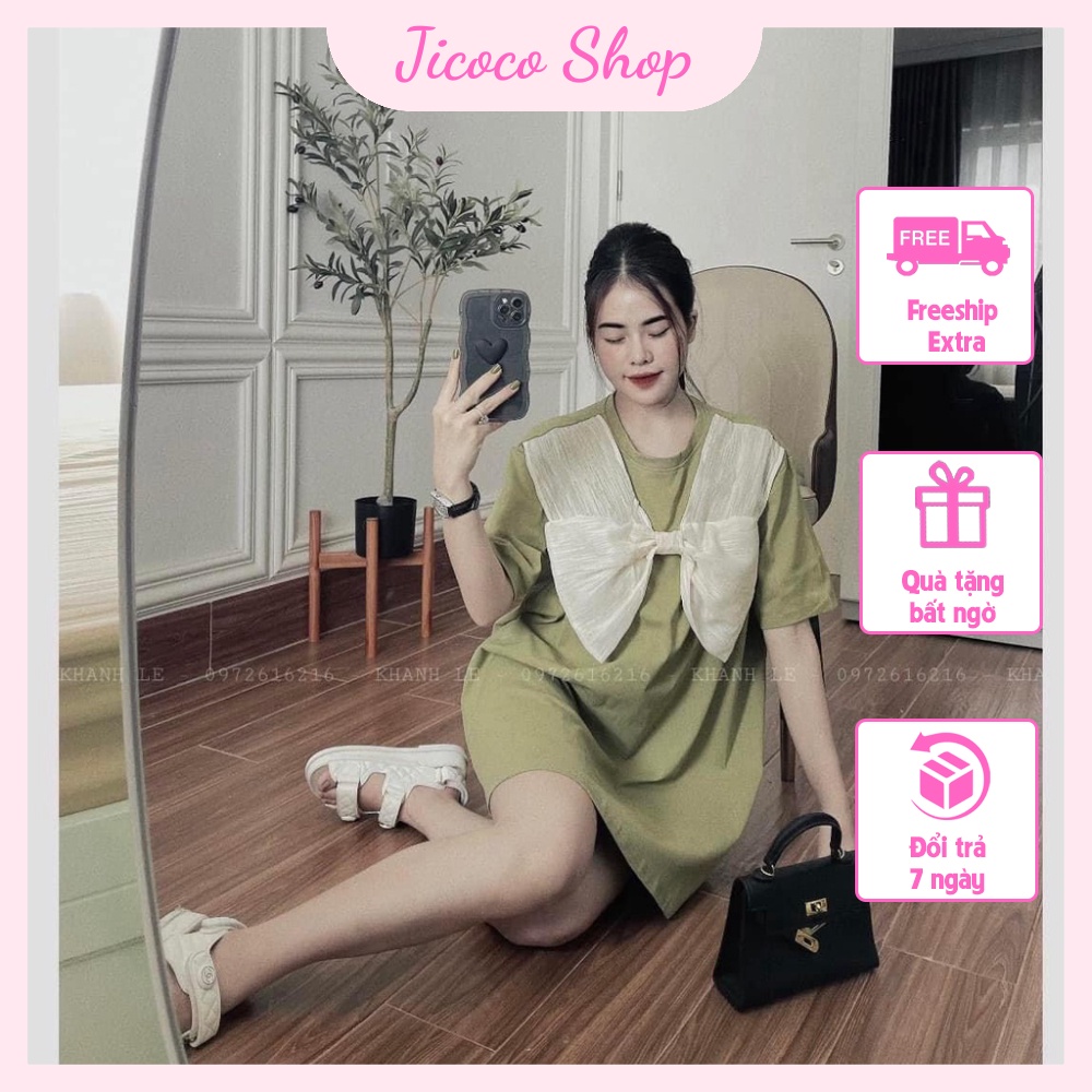 Áo thun nữ tay ngắn form rộng bigsize kiểu nơ ngực dấu quần xinh đơn giản cao cấp sang chảnh đẹp mặc nhà đi chơi đi làm