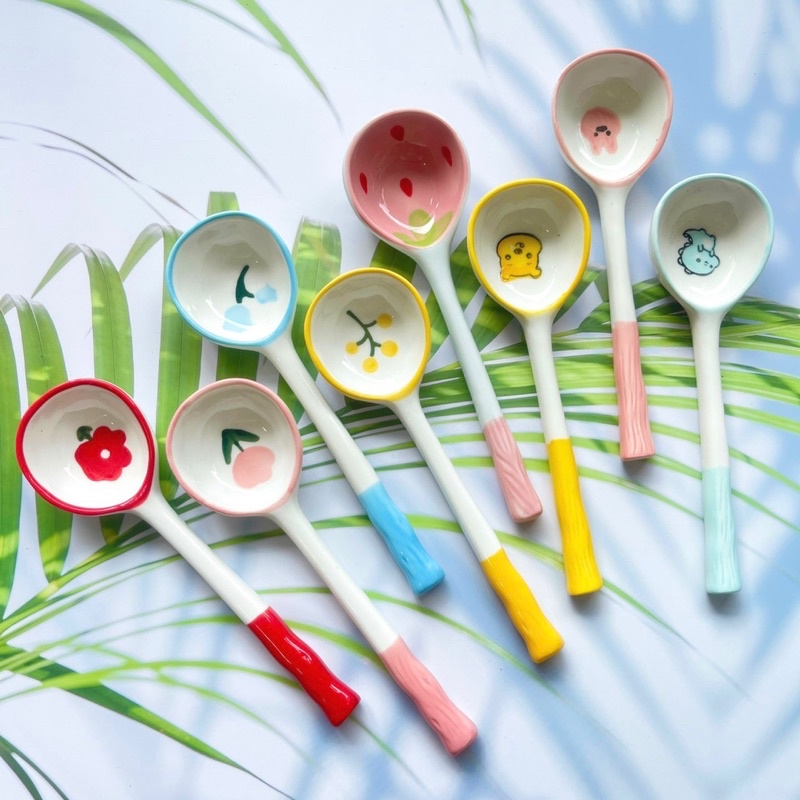 Thìa sứ hoạ tiết hoa quả muỗng thìa sứ