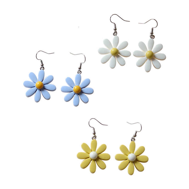 Dây chuyền/ Khuyên tai kiểu hoa cúc phong cách Hàn Quốc thời trang dành cho nữ 13141