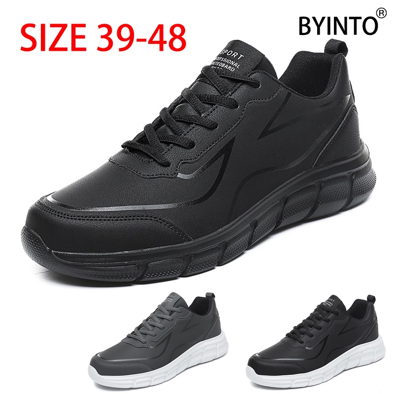 Giày Thể Thao Bằng Da Siêu Nhẹ Size 39-48 Thời Trang Cho Nam