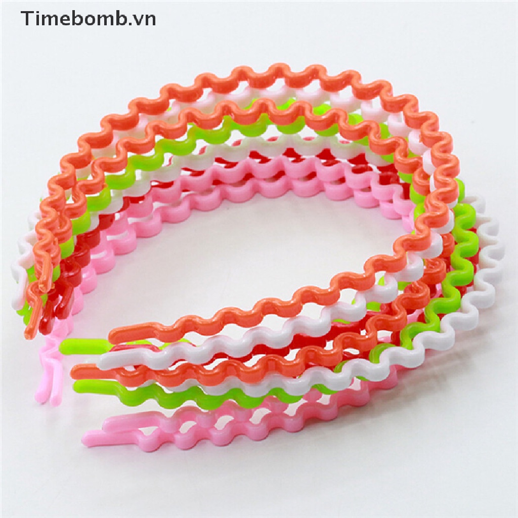 Set 1 / 5 Băng Đô Cài Tóc Gợn Sóng Nhiều Màu Thời Trang Thể Thao