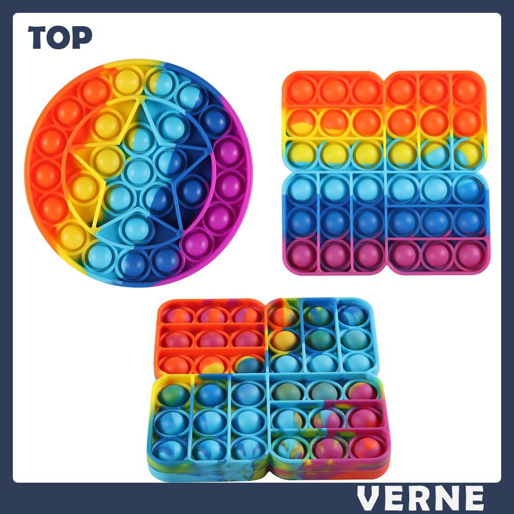 Đồ Chơi Bóp Giảm Stress Bằng Silicone Hình Tròn / Vuông