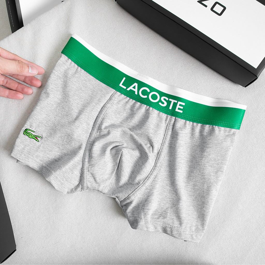 Quần sịp nam Cotton, quần lót nam logo cá sấu thêu bản đẹp,co dãn 4 chiều thoáng khí - LAC01A