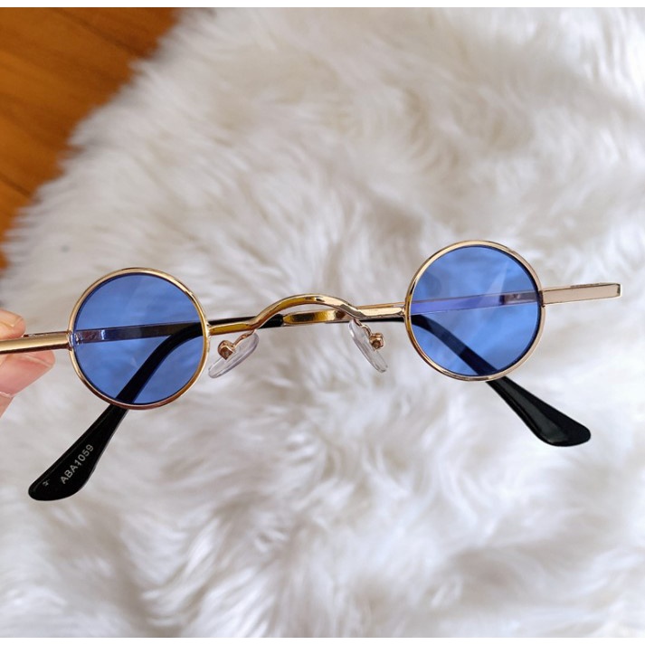 Kính Retro Mini Mát Gọng Tròn Bé Xinh Chống Bức Xạ Phong Cách Retro Cho Nam Và Nữ