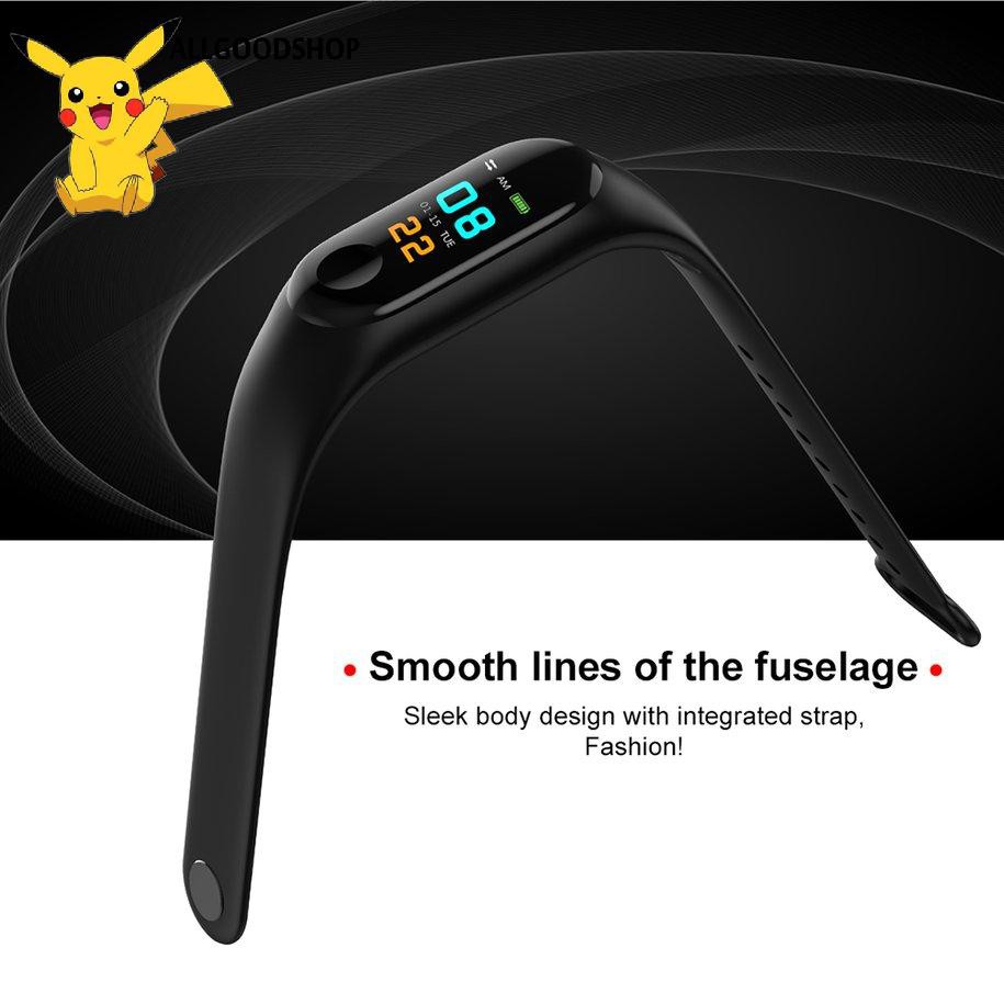 Bộ Đồng Hồ Thông Minh M3 Chống Nước Ip68 Giám Sát Nhịp Tim