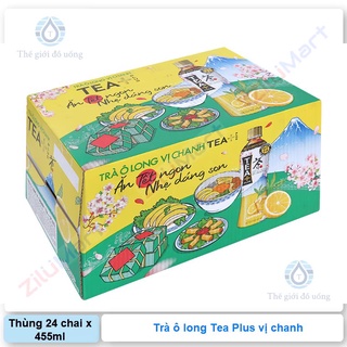 Nước trà ô long Tea Plus vị chanh loại 455ml