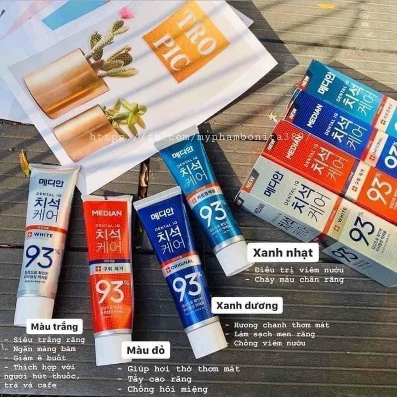 KEM ĐÁNH RĂNG HÀN QUỐC MEDIAN 93% 120g CHÍNH HÃNG