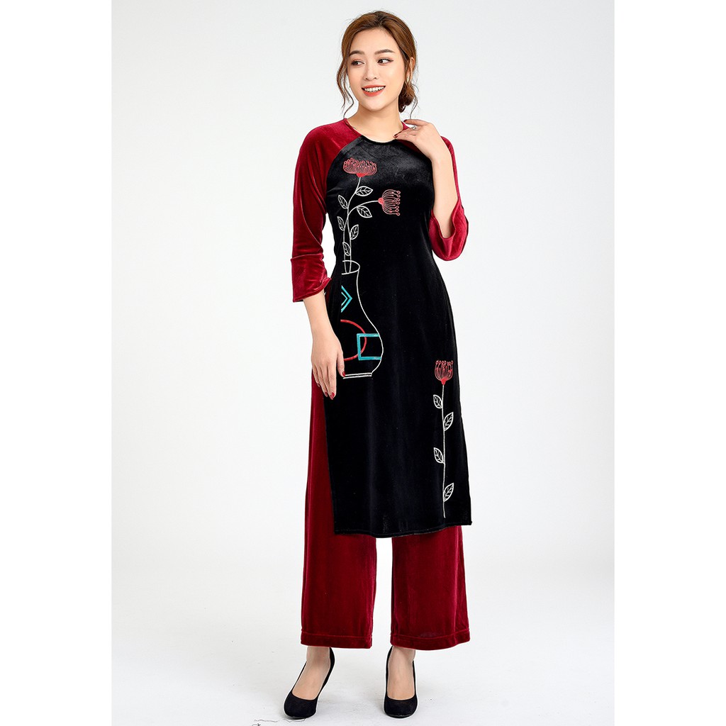 Áo dài cách tân nữ nhung thêu LAMER L61A18Q028 (không kèm quần)